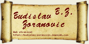 Budislav Zoranović vizit kartica